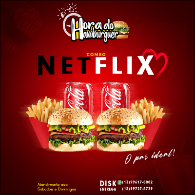 Netflix 2 X-Saladas, 2 Refris 220ml e 2 ADC Fritas