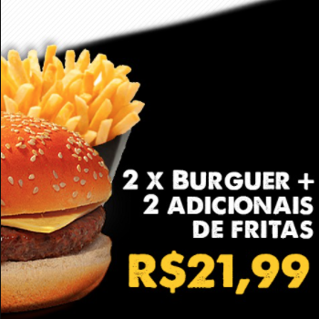 HB02 BURGUER + FRITAS 2 X BURGUER + 2 ADC FRITAS 